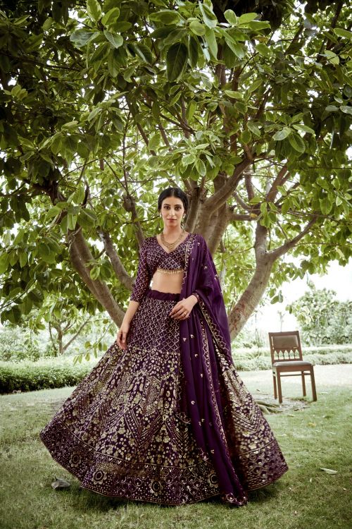 Picture of Sublime Georgette Purple Lehenga Choli