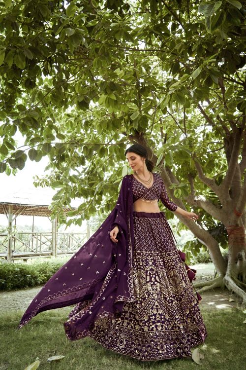 Picture of Sublime Georgette Purple Lehenga Choli