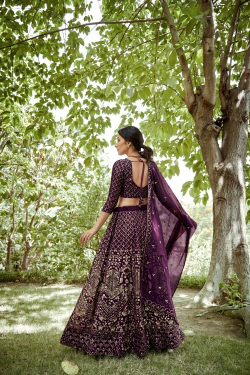 Picture of Sublime Georgette Purple Lehenga Choli