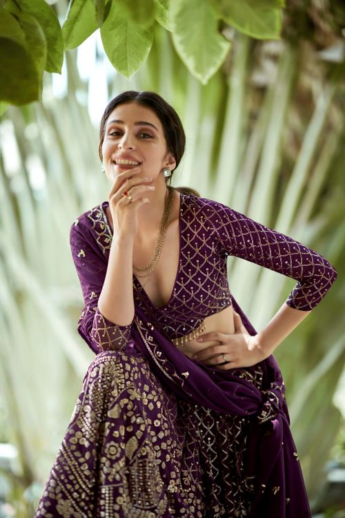 Picture of Sublime Georgette Purple Lehenga Choli