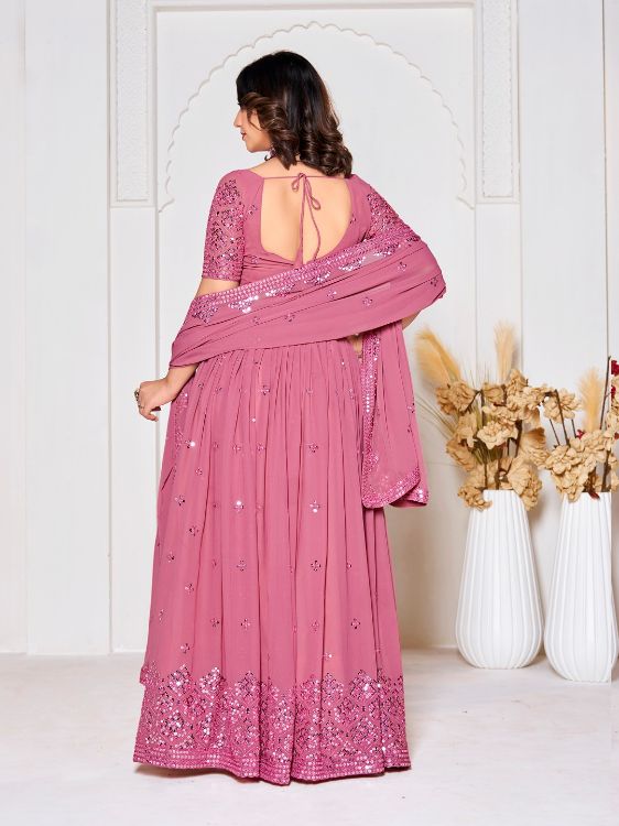 Picture of Beautiful Georgette Pink Lehenga Choli