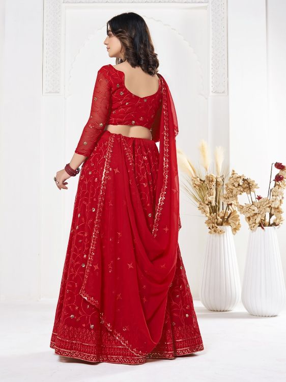 Picture of Charming Georgette Red Lehenga Choli