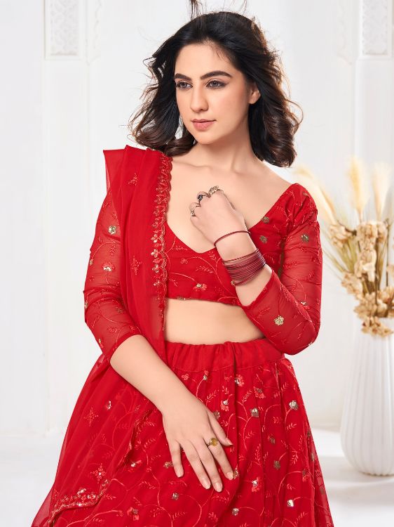 Picture of Charming Georgette Red Lehenga Choli