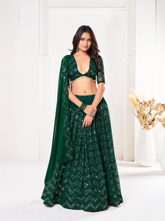 Picture of Charming Georgette Green Lehenga Choli