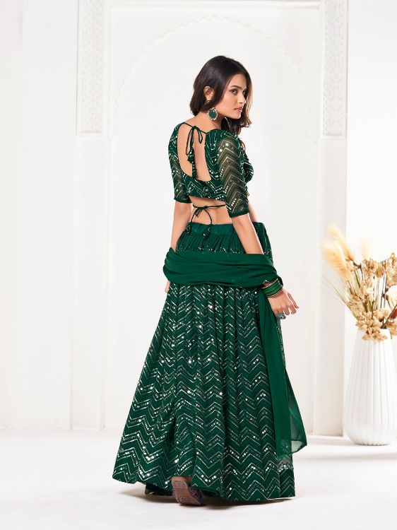 Picture of Charming Georgette Green Lehenga Choli
