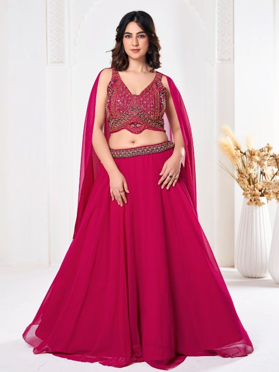 Picture of Ideal Georgette Deep Pink Lehenga Choli