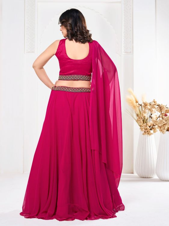 Picture of Ideal Georgette Deep Pink Lehenga Choli