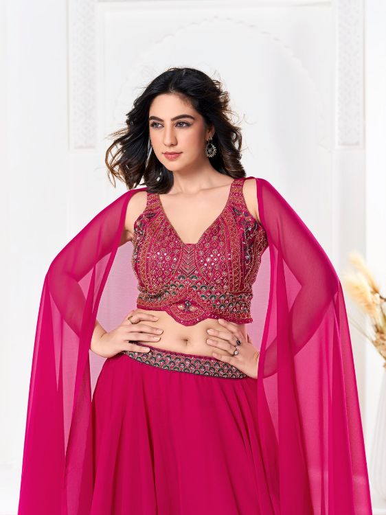 Picture of Ideal Georgette Deep Pink Lehenga Choli
