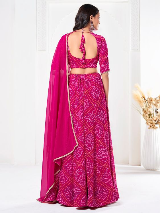 Picture of Alluring Georgette Deep Pink Lehenga Choli