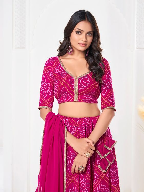 Picture of Alluring Georgette Deep Pink Lehenga Choli