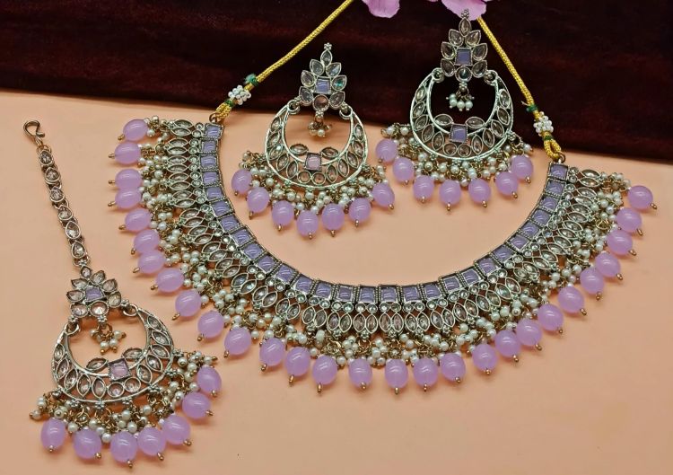 Picture of Pleasing Alloy Baby Pink Necklace