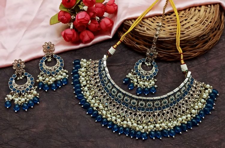Picture of Splendid Alloy Blue Necklace