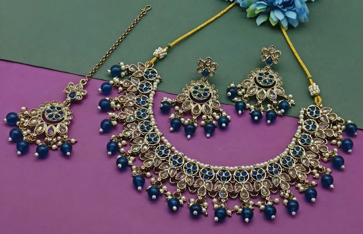 Picture of Radiant Alloy Blue Necklace