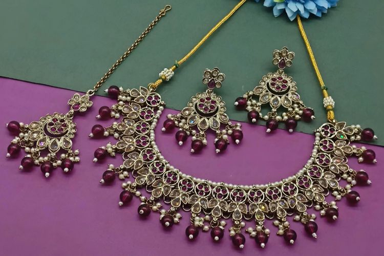 Picture of Classy Alloy Purple Necklace