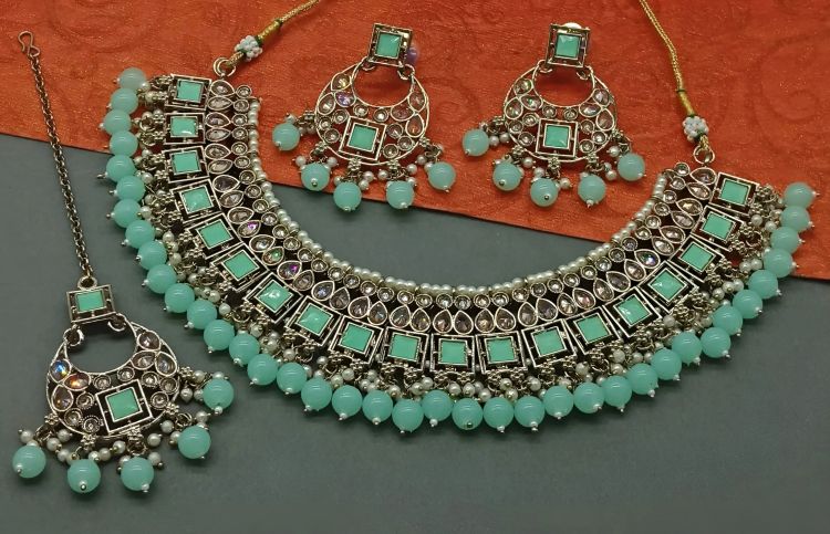 Picture of Classy Alloy Mint Green Necklace