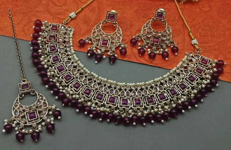 Picture of Bewitching Alloy Purple Necklace