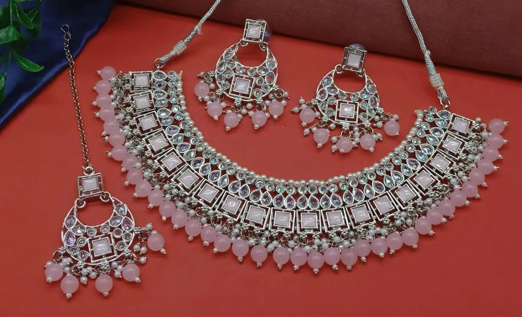 Picture of Taking Alloy Pink Necklace