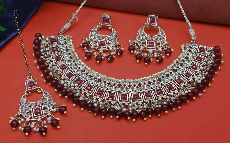 Picture of Lovely Alloy Deep Pink Necklace