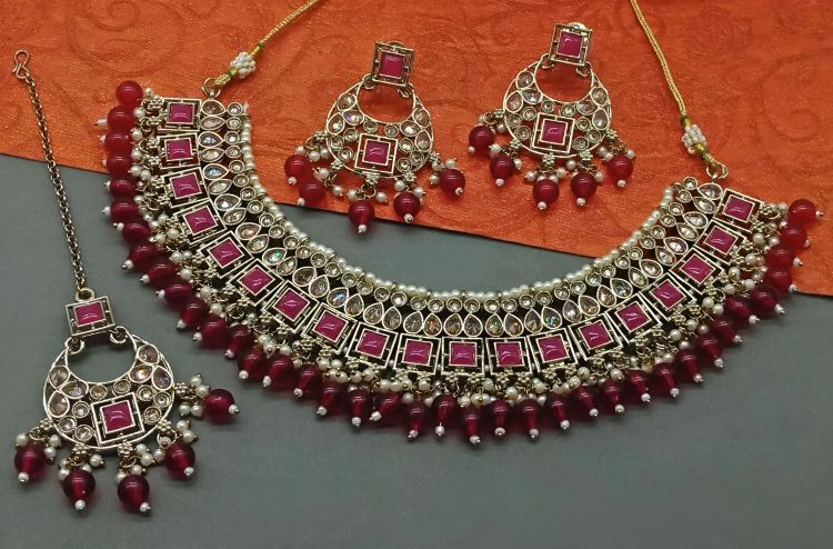 Picture of Ideal Alloy Deep Pink Necklace