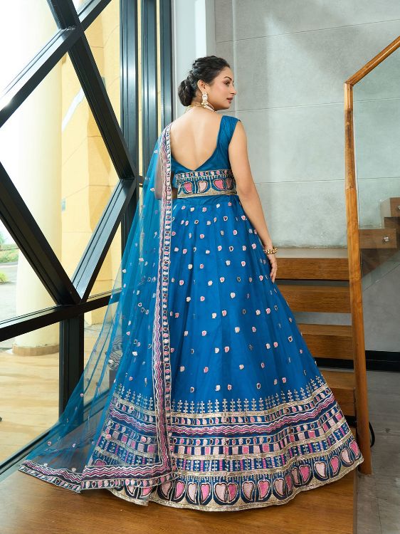 Picture of Graceful Net Teal Lehenga Choli