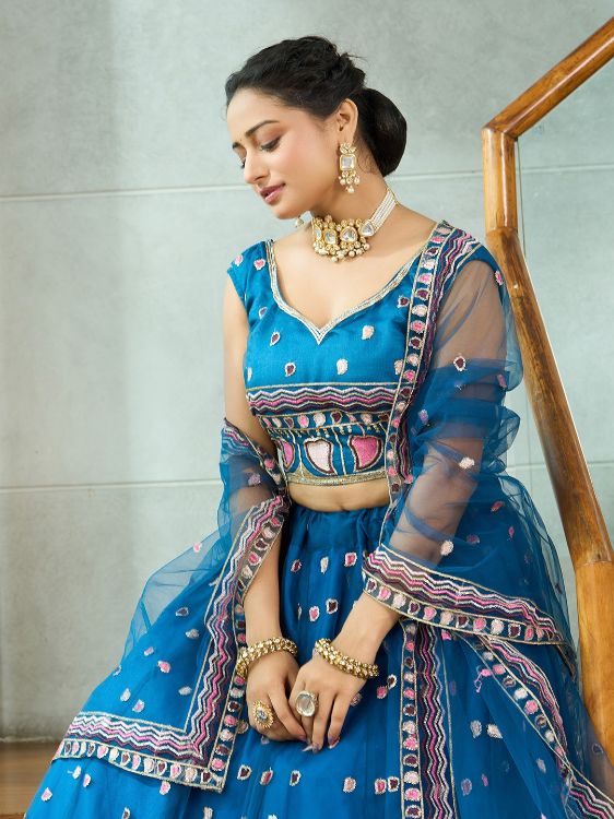 Picture of Graceful Net Teal Lehenga Choli
