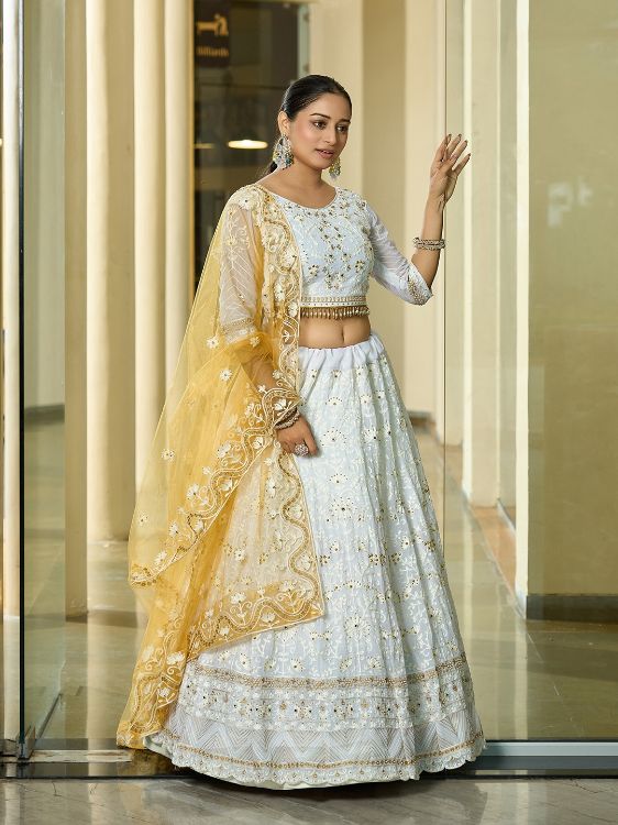 Picture of Nice Georgette White Lehenga Choli