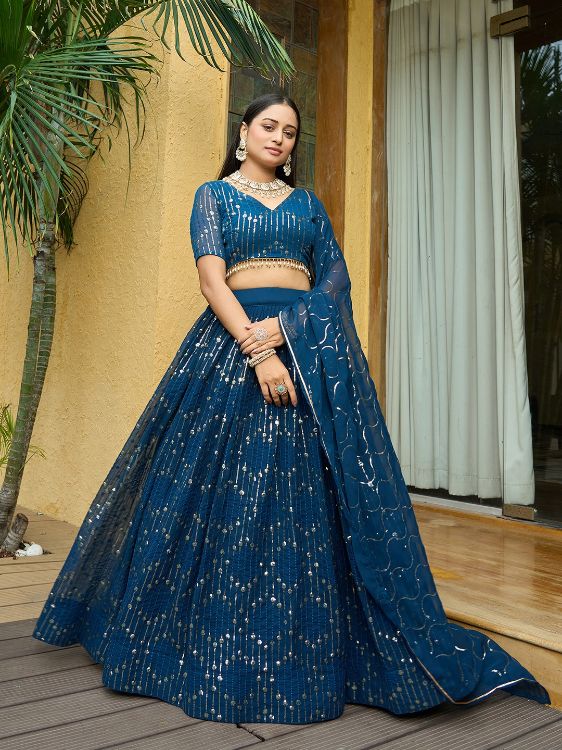 Picture of Lovely Georgette & Net Lehenga Choli