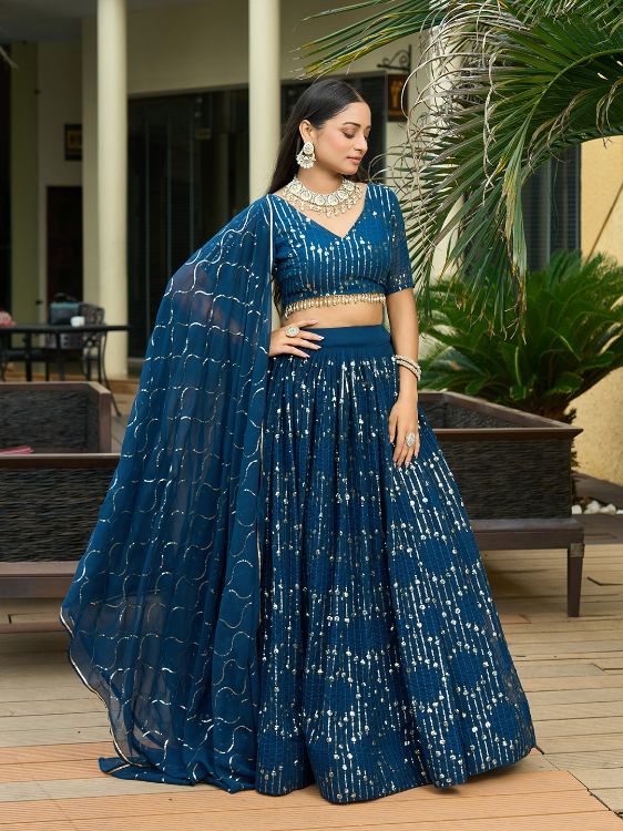 Picture of Lovely Georgette & Net Lehenga Choli