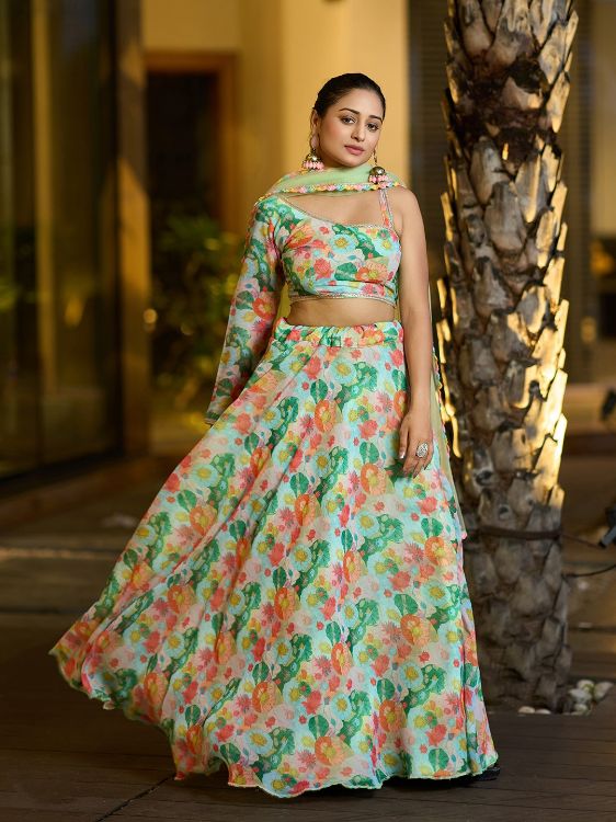 Picture of Resplendent Georgette Multi Lehenga Choli