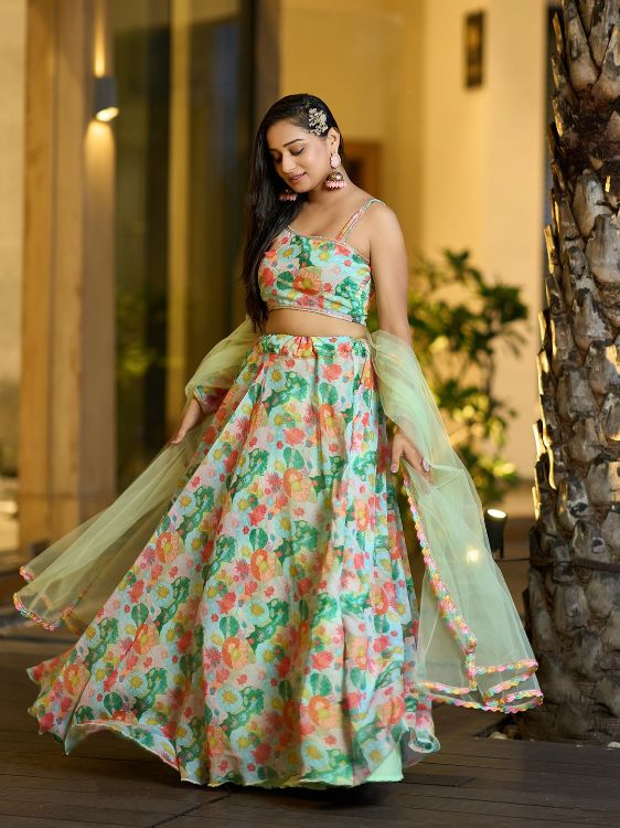Picture of Resplendent Georgette Multi Lehenga Choli