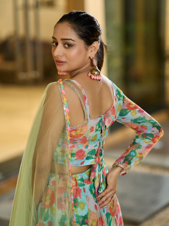 Picture of Resplendent Georgette Multi Lehenga Choli