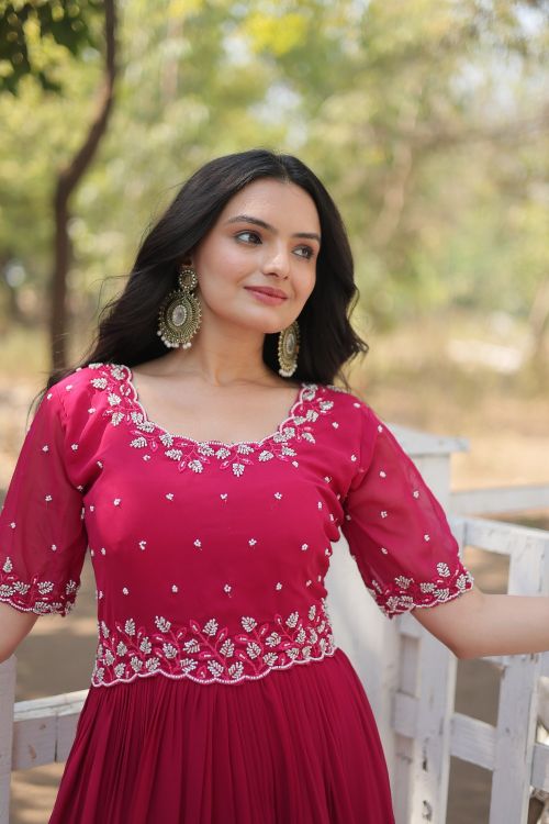 Picture of Admirable Georgette Pink Readymade Gown