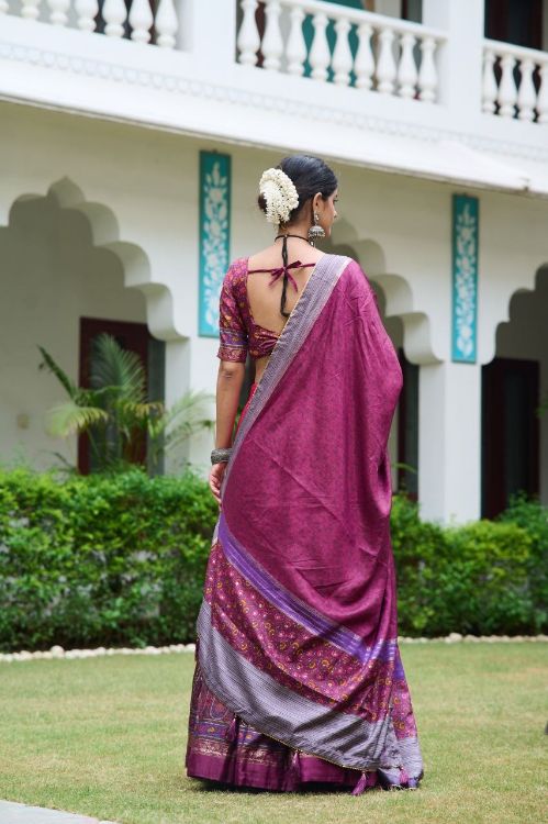 Picture of Sublime Tussar Silk Multi Lehenga Choli