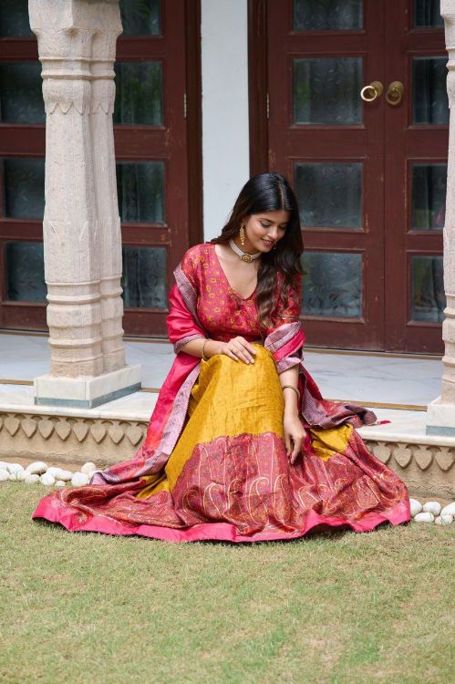 Picture of Enticing Tussar Silk Multi Lehenga Choli