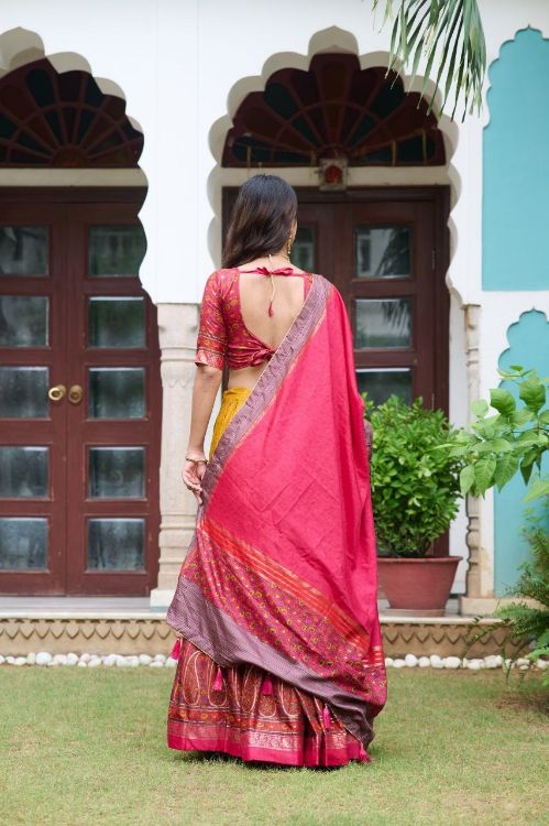 Picture of Enticing Tussar Silk Multi Lehenga Choli