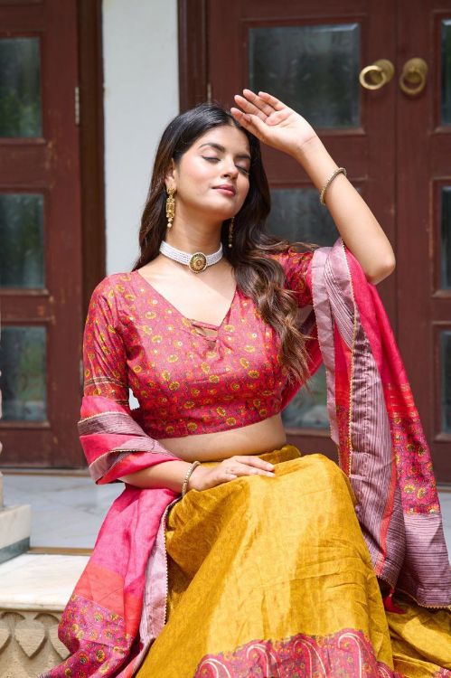 Picture of Enticing Tussar Silk Multi Lehenga Choli