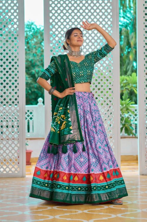 Picture of Superb Tussar Silk Multi Lehenga Choli