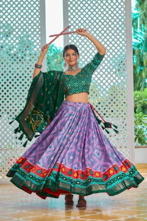 Picture of Superb Tussar Silk Multi Lehenga Choli