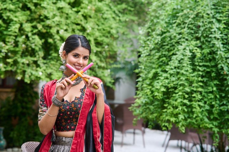 Picture of Pleasing Tussar Silk Multi Lehenga Choli