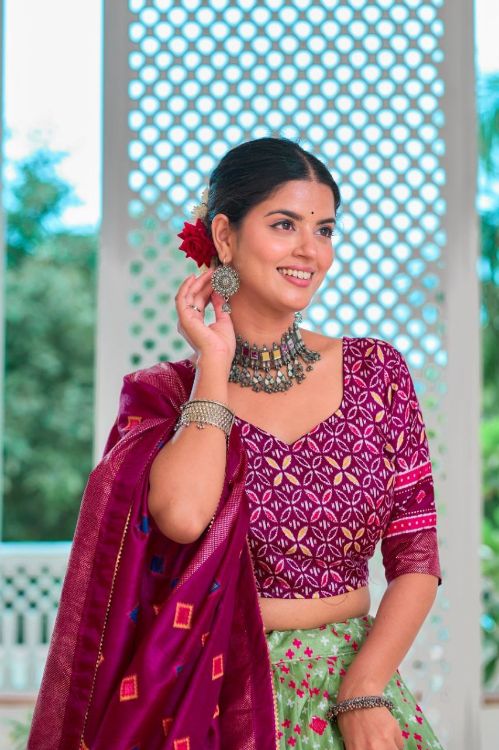 Picture of Well Formed Tussar Silk Multi Lehenga Choli