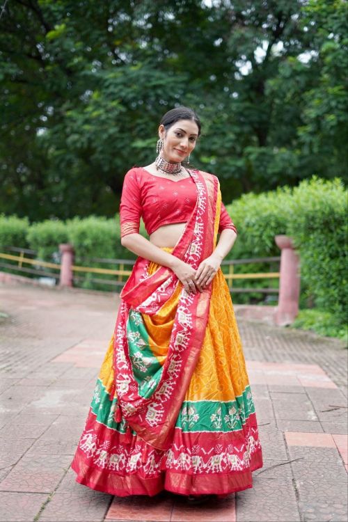 Picture of Nice Tussar Silk Multi Lehenga Choli