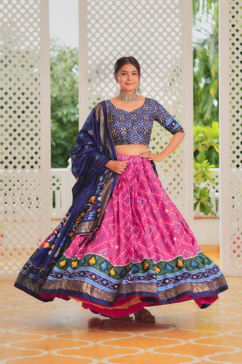 Picture of Ideal Tussar Silk Multi Lehenga Choli