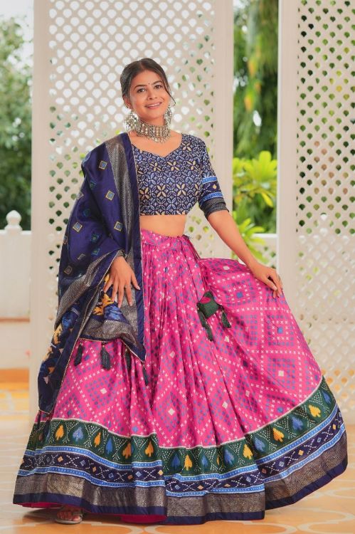 Picture of Ideal Tussar Silk Multi Lehenga Choli