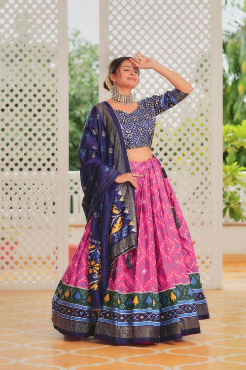 Picture of Ideal Tussar Silk Multi Lehenga Choli
