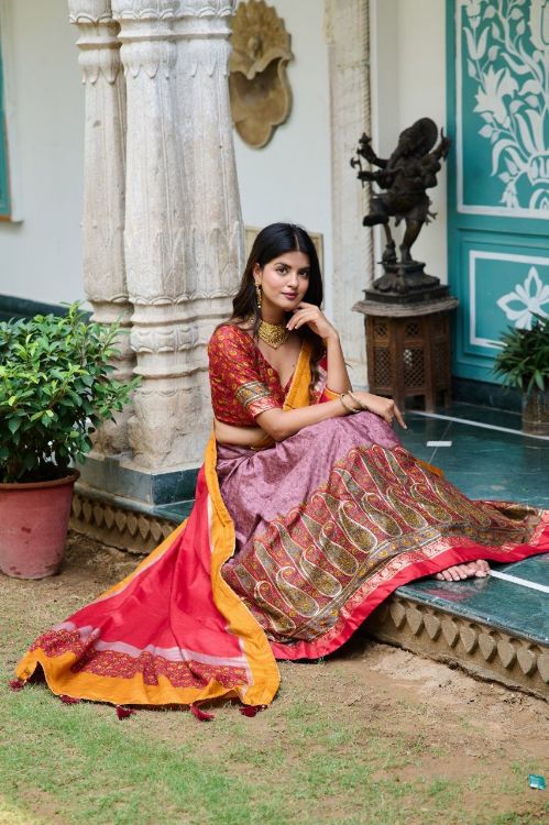 Picture of Well Formed Tussar Silk Multi Lehenga Choli