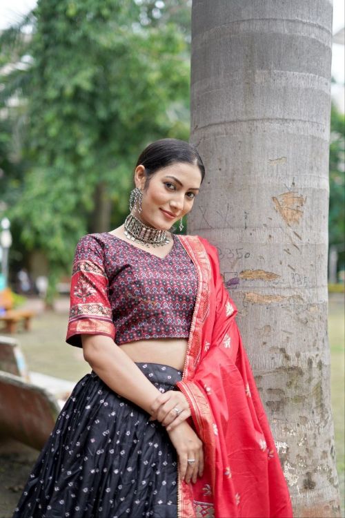 Picture of Beauteous Tussar Silk Multi Lehenga Choli