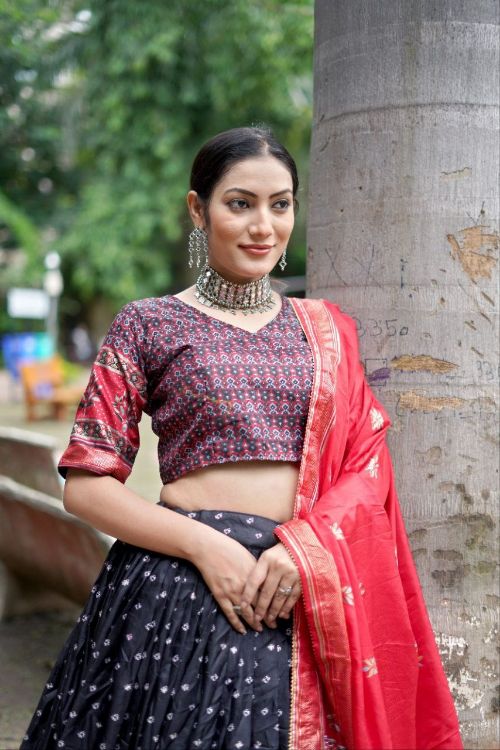 Picture of Beauteous Tussar Silk Multi Lehenga Choli