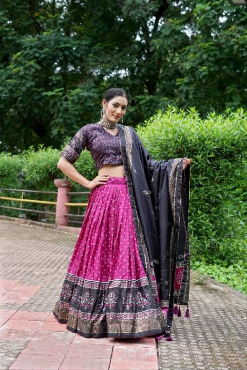 Picture of Pretty Tussar Silk Multi Lehenga Choli