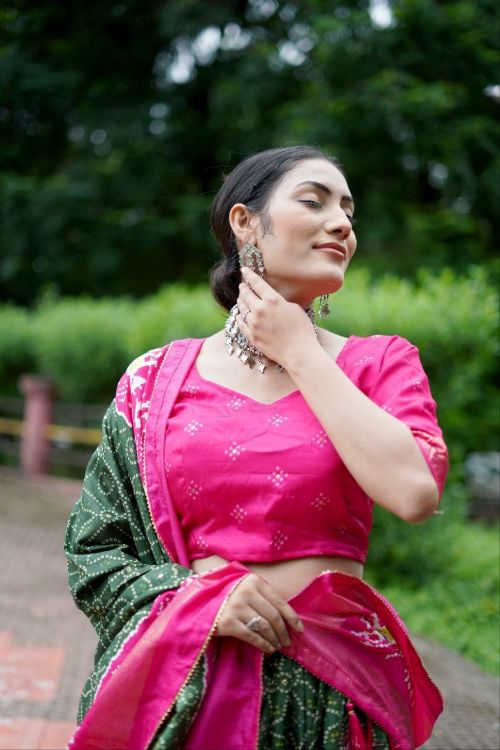 Picture of Exquisite Tussar Silk Multi Lehenga Choli