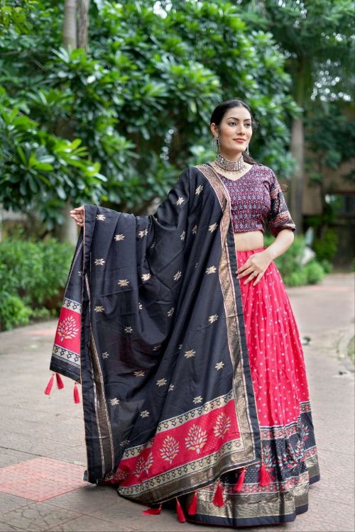 Picture of Stunning Tussar Silk Multi Lehenga Choli